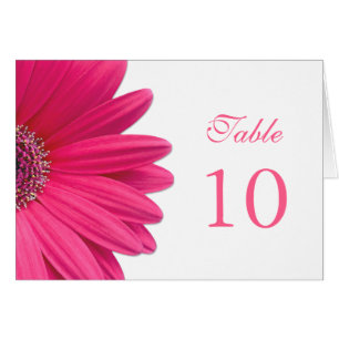 Roze Gerbera Daisy Flower Wedding Table Kaart