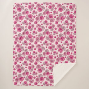Roze Gerbera Daisy Flowers Zacht Sherpa Deken
