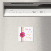  Roze Gerbera Daisy Monogram Magnet Magneet (Insitu (Vaatwasser))