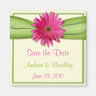 Roze Gerbera Daisy Monogram Magnet Magneet