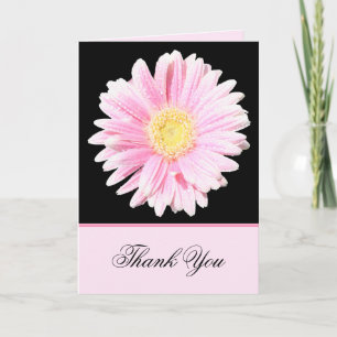 Roze Gerbera Daisy op zwarte kaart