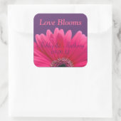 Roze Gerbera Daisy Paarse bruiloft Sticker (Tas)