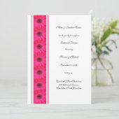 Roze Gerbera Daisy repetitie diner uitnodiging (Staand voorkant)