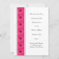 Roze Gerbera Daisy repetitie diner uitnodiging