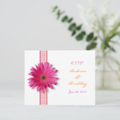 Roze Gerbera Daisy Response Kaart (Staand voorkant)