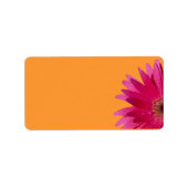 Roze Gerbera Daisy Sinaasappel Bruiloft Blank Adre Etiket (Voorkant)