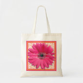 Roze Gerbera Daisy Sinaasappel bruiloft welkomstta Tote Bag (Voorkant)