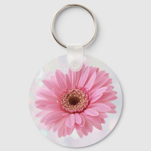 Roze Gerbera daisy Sleutelhanger (Voorkant)