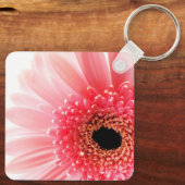 Roze Gerbera Daisy Sleutelhanger (Achterkant)