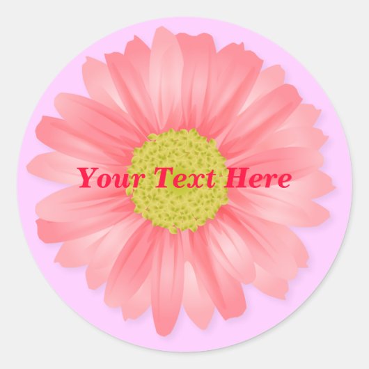 Roze Gerbera Daisy Sticker (Voorkant)