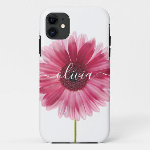 Roze Gerbera Daisy Tough iPhone 11 12 13 14 Hoesje