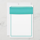 Roze Gerbera Daisy Turquoise Wedding Invitation Kaart (Achterkant)