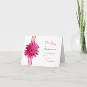 Roze Gerbera Daisy Wedding Kaart