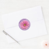 Roze Gerbera Denk aan je sticker (Envelop)
