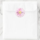Roze Gerbera Envelope Seal Ronde Sticker (Tas)