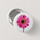Roze Gerbera Flower Button / Badge (Voorkant /achterkant)
