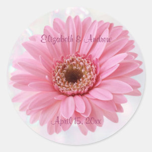 Roze Gerbera madeliefje bruiloft Sticker