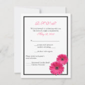 Roze Gerbera met Black Border Response Kaart (Voorkant)