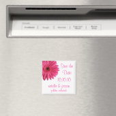 Roze Gerbera Save the Date Magneet (Insitu (Vaatwasser))