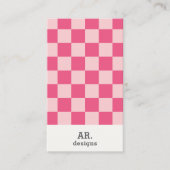 Roze geruit stijlvol Visitekaartje (Voorkant)