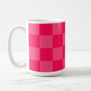 Roze geruite achtergrond koffiemok