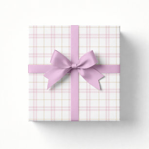 Roze geruite babyshower-cadeauverpakkings papier