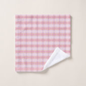 roze geruite handdoek set (Wasdoekje)