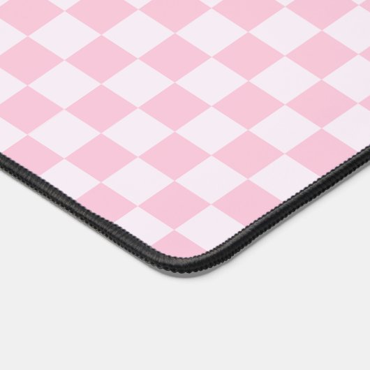 Roze geruite Mousepad Desktop Mat (Hoek)