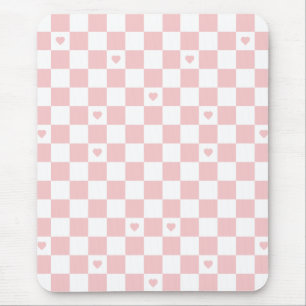 Roze geruite patroon achtergrond muismat
