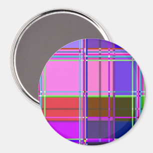 Roze geruite stofpatroon stof Madras Magneet