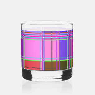 Roze geruite stofpatroon stof Madras Whisky Glas
