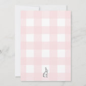 Roze geruite verjaardagsuitnodiging voor 1e verjaa kaart (Achterkant)