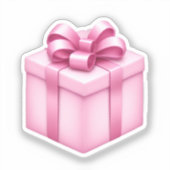 Roze geschenkdoos emoji sticker (Voorkant)
