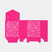 Roze geschenkdozen met meertalige dank Jouw tekst Bedankdoosjes (Uitgevouwen)