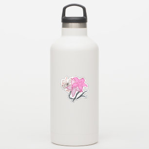 Roze geschetst bloemboeket sticker