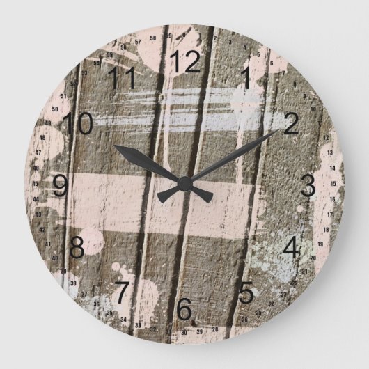 Roze Geschilderd faux hout Grote Klok (Voorkant)