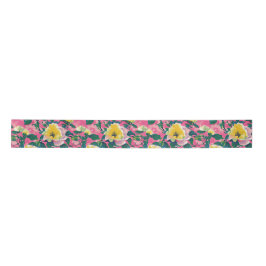 Roze geschilderde Chinoiserie Floral Lint
