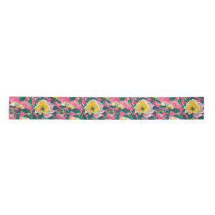 Roze geschilderde Chinoiserie Floral Lint
