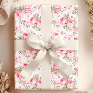 roze geschilderde Rozen Cadeaupapier