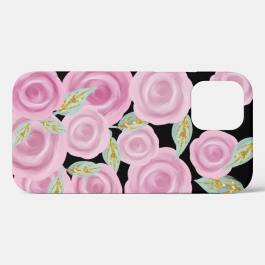 Roze geschilderde Rozen Case-Mate iPhone Case (Achterkant (horizontaal))