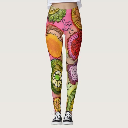 Roze gesp Leggings (Voorkant)
