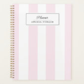 Roze Gestreept. Schattige gepersonaliseerd Planner (Voorkant)