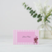 Roze gestreept Visitekaartje (Staand voorkant)