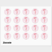 Roze Gestreepte Baby showers Stickers (Vel)