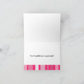 Roze Gestreepte Bedankkaart (Binnen)
