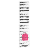 Roze gestreepte Cactus-patroon Korte Tafelloper (Voorkant)