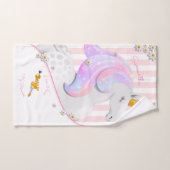 Roze Gestreepte Eenhoorn Prinses Bad Handdoek (Handdoek)