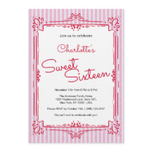 Roze gestreepte glamour prinses Sweet 16-feest