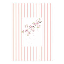 Roze gestreepte kersenbloesem kunstprint voor aan