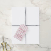 Roze Gestreepte Preppy Afstuderen Cadeaulabel (Met Touw)